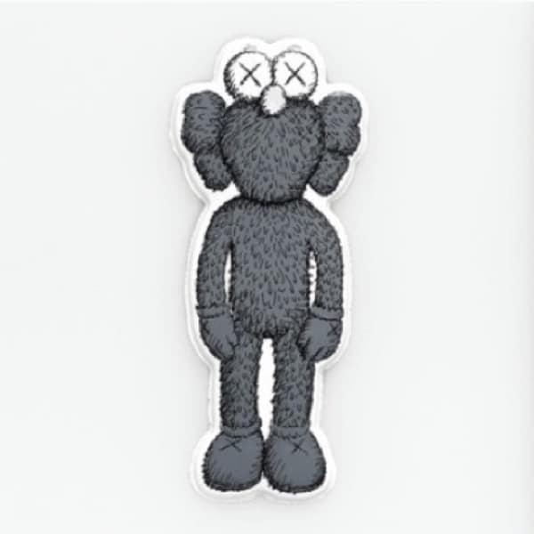 KAWS-BFF-Greeting card Puffy Sticker – Darkgrey